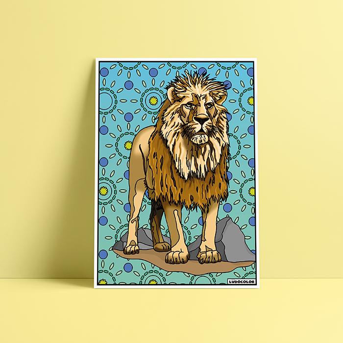 Coloriage velours le lion