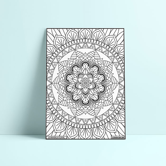 Coloriage velours Mandala floral