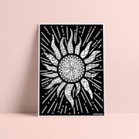 Coloriage velours Mandala soleil