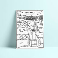 Coloriage velours Saint-Malo - Le Môle des Noires