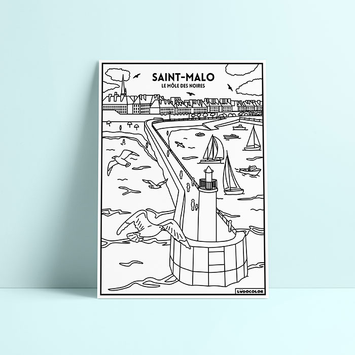 Coloriage velours Saint-Malo - Le Môle des Noires