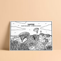 Coloriage velours Savoie - Massif des Bauges - La croix du Nivolet