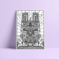 Coloriage velours Cathédrale de Reims