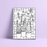 Coloriage velours Orchidées