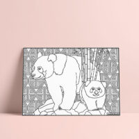 Coloriage velours panda