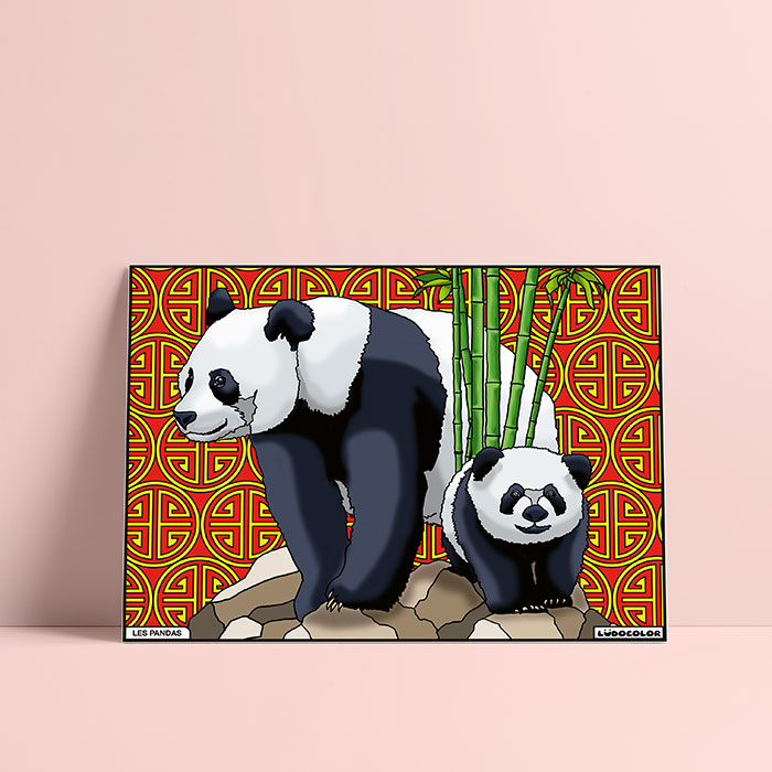 Coloriage velours panda
