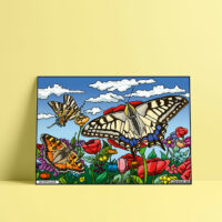 Coloriage velours papillons