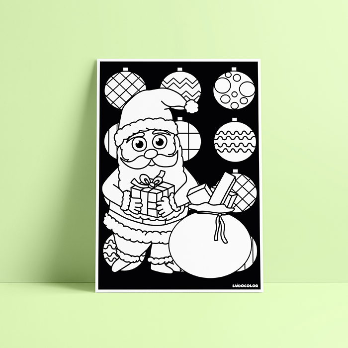 Coloriage velours Père Noël