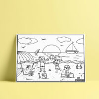 Coloriage velours La plage