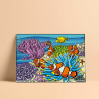 Coloriage velours poissons clown