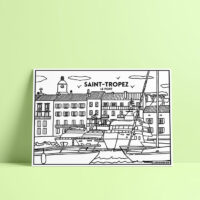 Coloriage velours Le Port de Saint Tropez