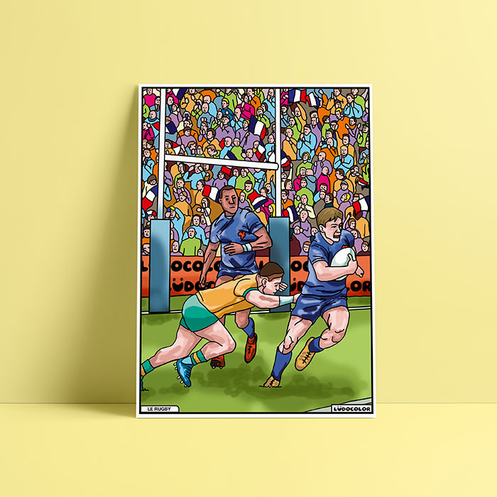 Coloriage velours Rugby