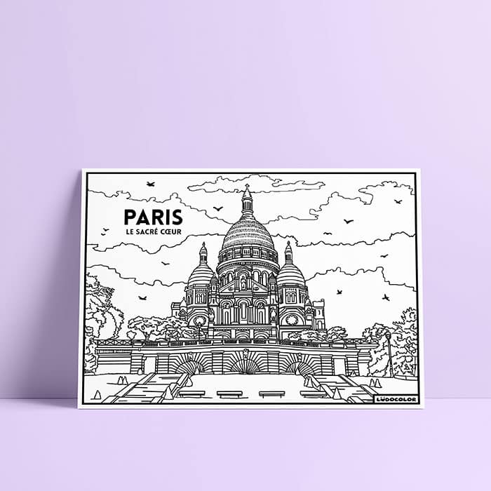 Coloriage velours Paris - Sacré Cœur