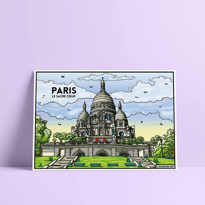 Coloriage velours Paris - Sacré Cœur