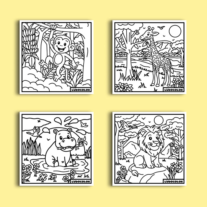 Coloriage velours savane