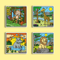 Coloriage velours savane