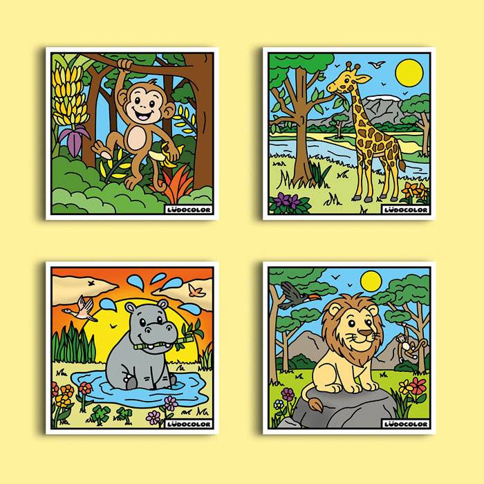 Coloriage velours savane