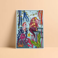 Coloriage velours sirène