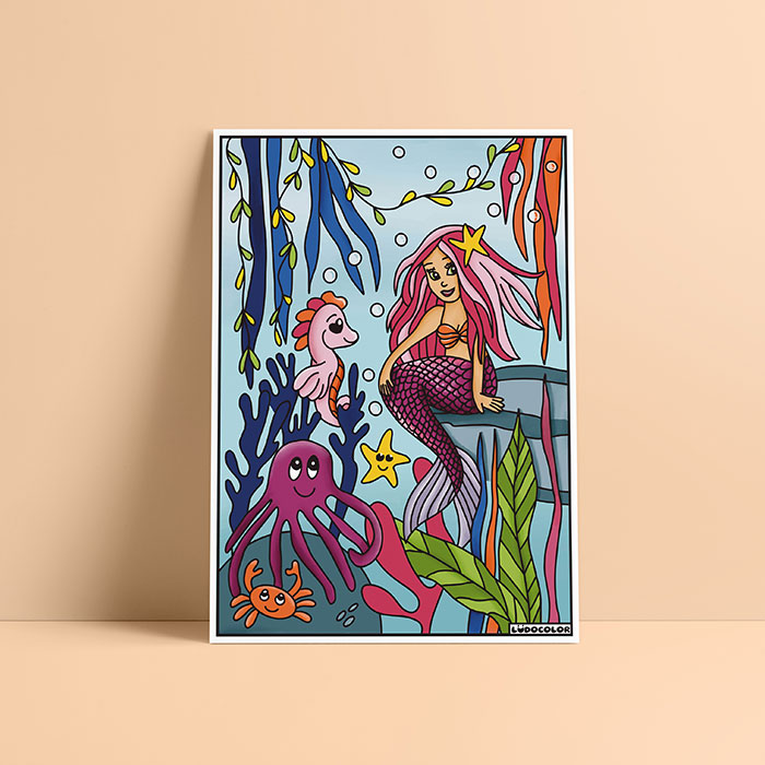 Coloriage velours sirène