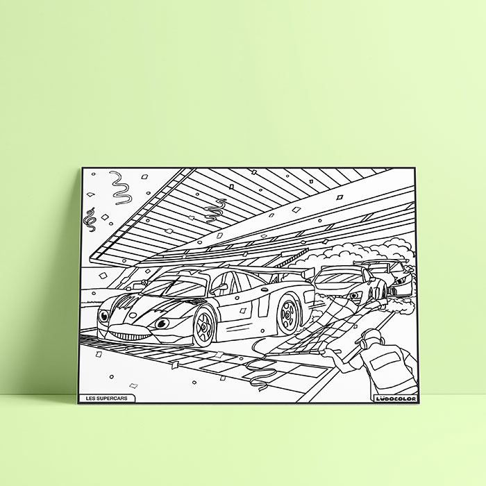 Coloriage velours Supercars