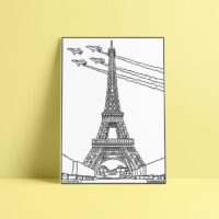 Coloriage velours Paris - Tour Eiffel