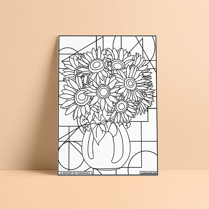 Coloriage velours Bouquet de tournesols