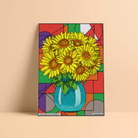Coloriage velours Bouquet de tournesols