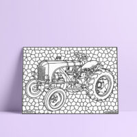 Coloriage velours Tracteur