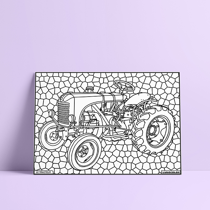 Coloriage velours Tracteur
