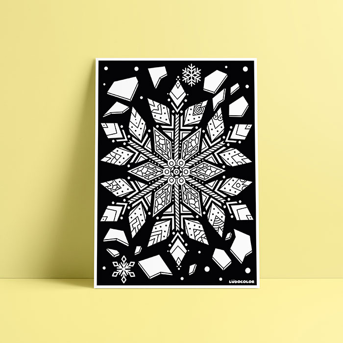Coloriage velours mandala flocon