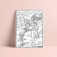 Coloriage velours sports d'hiver