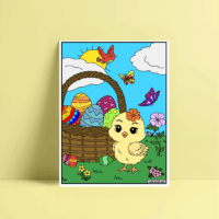 Coloriage velours Pâques