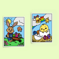 Lot de 2 coloriages velours Pâques