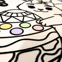 Coloriage velours lapin de Pâques