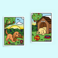 Mini duo velours chiots