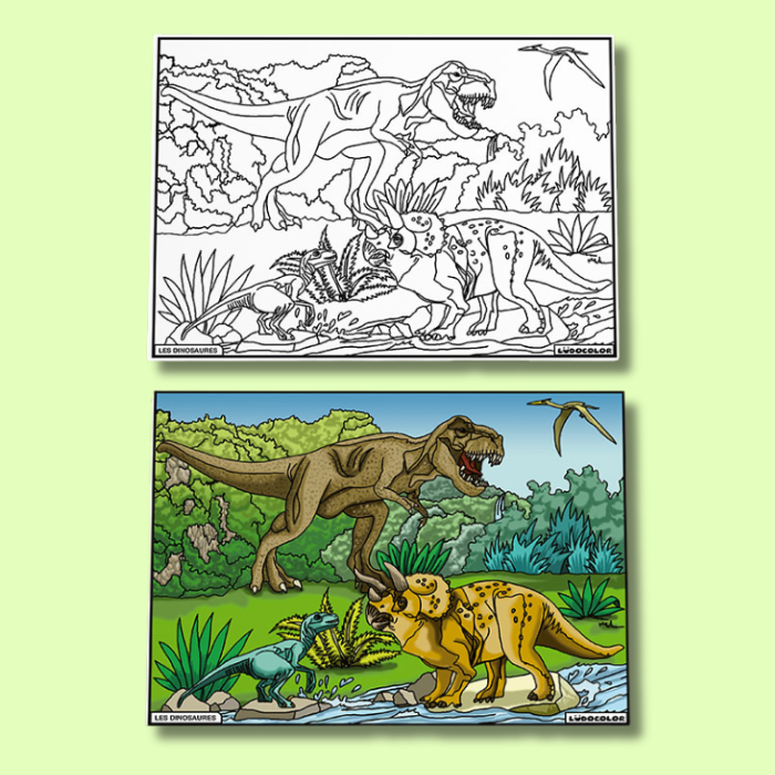 Tableau Velours dinosaures