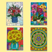 Modèles couleurs Tableaux Velours fleurs