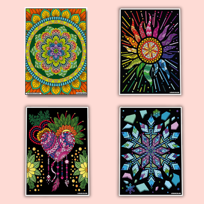 Modèles couleurs mandalas