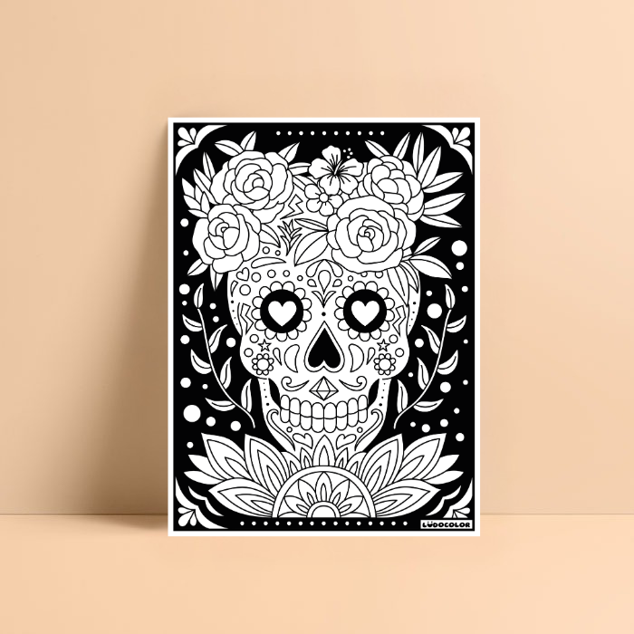Coloriage Velours Mandala Velours Calavera