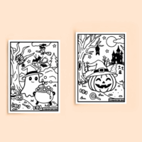 Citrouille - Fantôme - chauve-souris - nuit - halloween