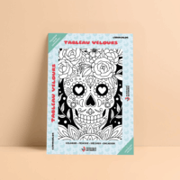 Tableau Velours Mandala Calavera, coloriage velours festif inspiré du Día de los Muertos.